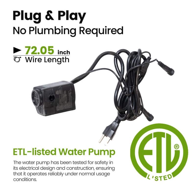 Classic Bird Bath 3-Tier Water Fountain Weather Resistant with Pump