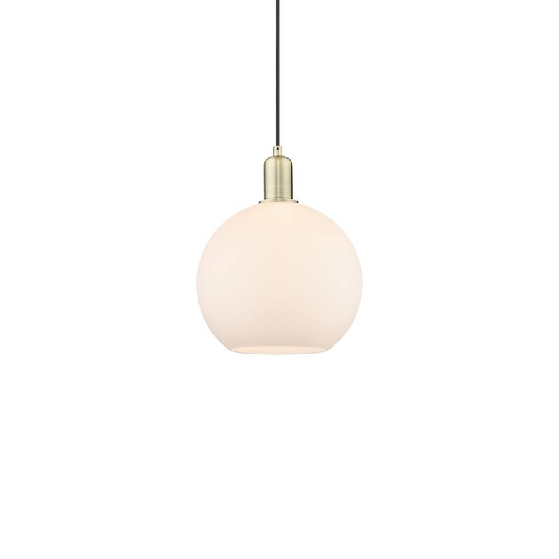 Innovations Lighting 716-1P-13-10 Athens Pendant Athens 10" Wide Mini - Antique Brass / Matte White