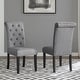 preview thumbnail 7 of 16, Roundhill Furniture Leviton Solid Wood Tufted Dining Chair (Set of 2) Grey