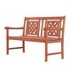 preview thumbnail 1 of 11, Malibu Outdoor Patio Plaid Eucalyptus Hardwood Bench 4' Red
