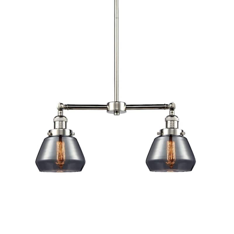 Innovations Lighting Fulton 2 Light 21" Wide Linear Chandelier - Polished Nickel / Plated Smoked