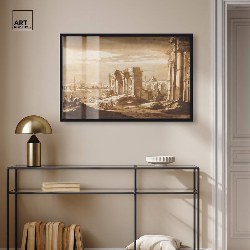 Capriccio View of Roman Ruins Shadowbox by Art Remedy