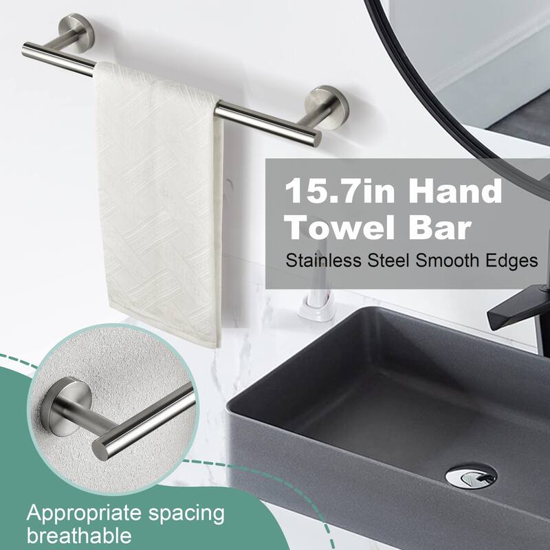 6-PCS Stainless Steel Bathroom Hardware Set,Round Shape
