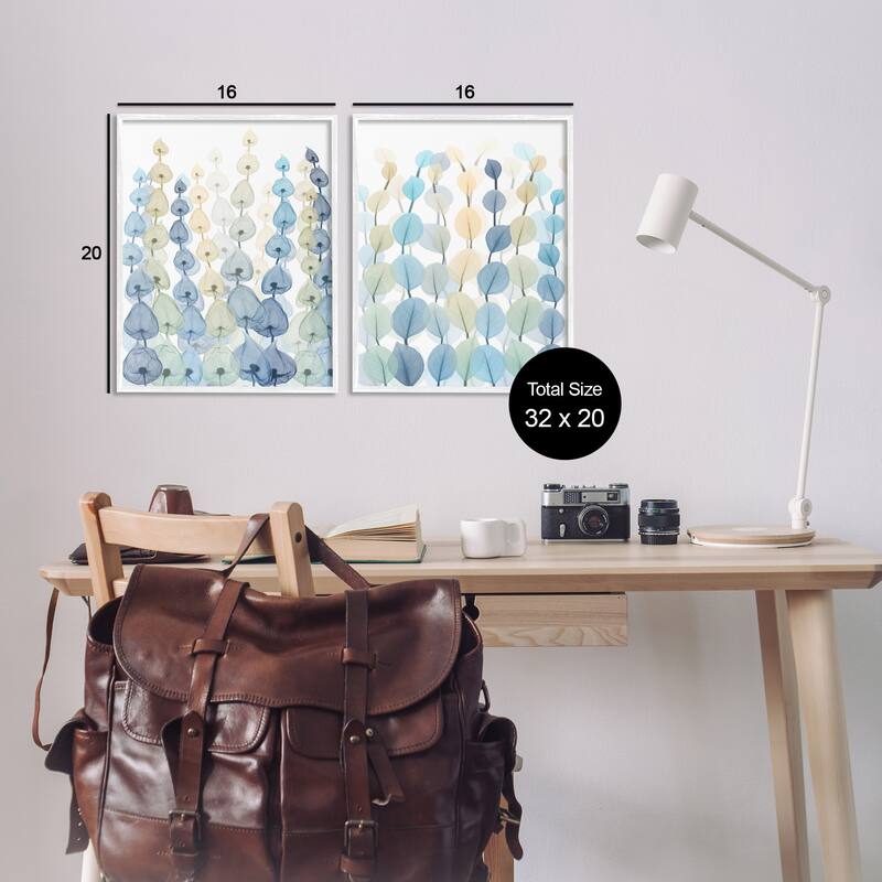 Stupell Seaweeds And Ocean Plants Blue Green Pattern Designs 2pc Multi Piece Framed Wall Art Set