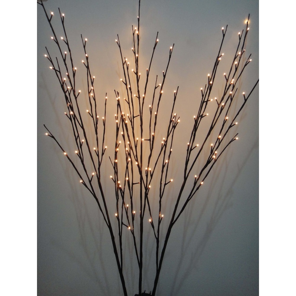 48 Brown Lighted Willow Falling Branches, Warm White LED