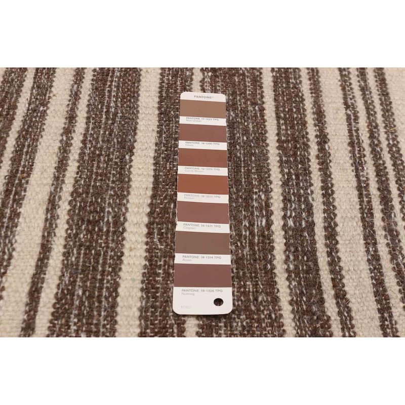 ECARPETGALLERY Hand-knotted Tangier Dark Brown Wool Rug - 7'11 x 9'10