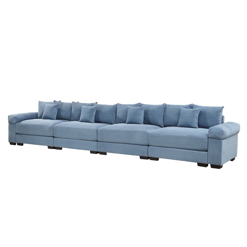 GDFStudio - Corduroy 4-Seater 170" Cloud Sofa Couch with Extra-Thick Armrests