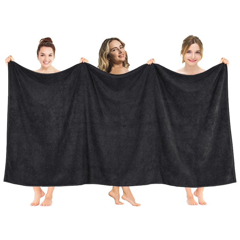 American Soft Linen 40x80 Inch Premium, Soft & Luxury 100% Ringspun Genuine Cotton Extra Large Jumbo Turkish Bath Towel - Black
