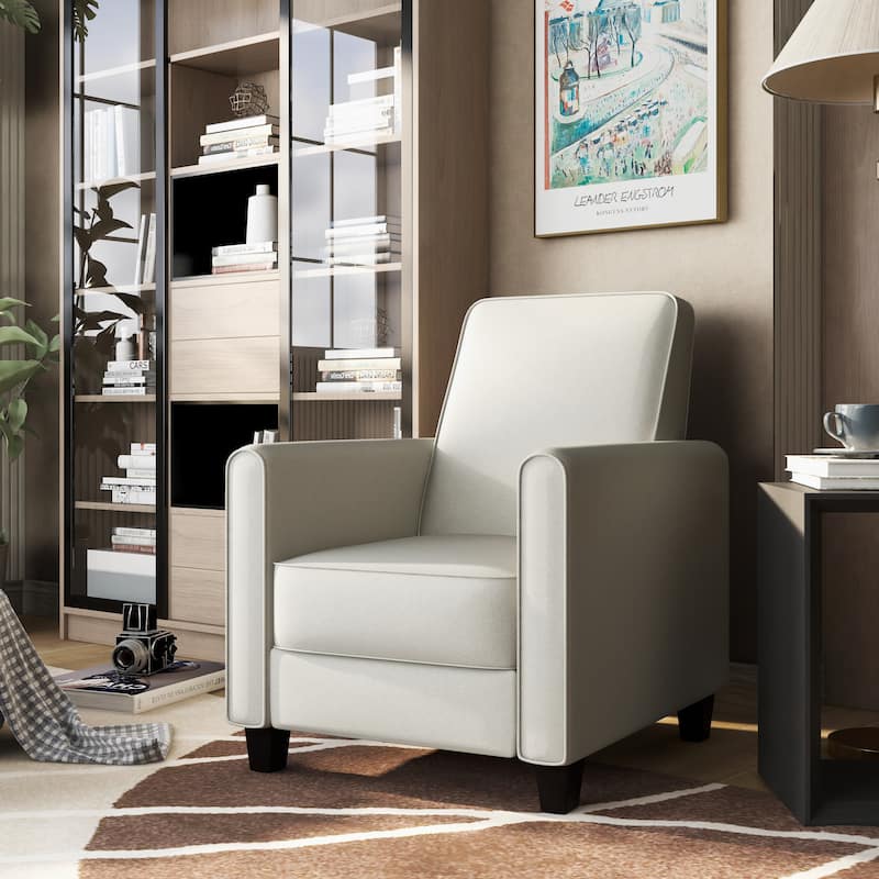 Haynes Traditional Fabric Welted Padded Recliner Chair by Furniture of America - Beige