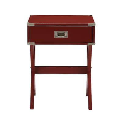 Side Table with Metal Corners