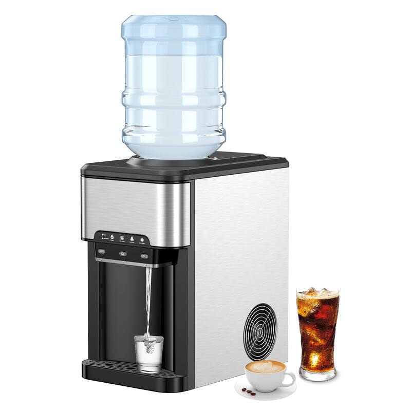Costway 3-in-1 Water Cooler Dispenser with Built-in Ice Maker w/ 3