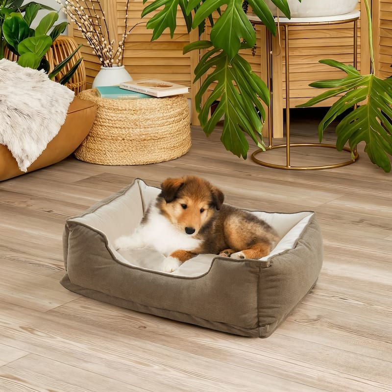 Textured Plush Rectangle Pet Bed