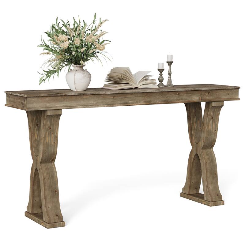 Solid Wood Console Table, Entryway Table, Long Sofa Side Hallway Foyer Table for Living Room