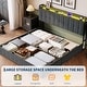 preview thumbnail 51 of 58, Bed Frame with Lift Up Storage, Upholstered Velvet Platform Bed with Storage Headboard