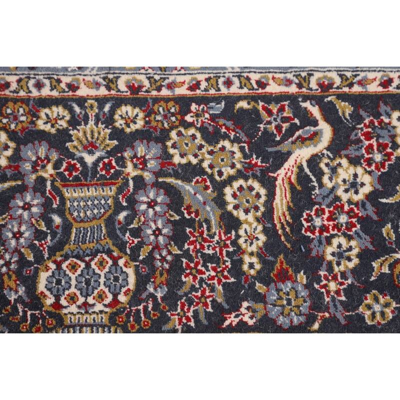 Pictorial Red Floral Kashan Turkish Rug Medallion Machine Made Carpet - 9'7" x 13'0"