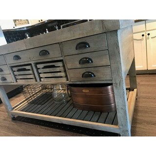 Kitchen Island 60 Inches deni wood and stone 60-inch kitchen islandkosas home - free Kitchen Island 60 Inches deni wood and stone 60-inch kitchen islandkosas home - free