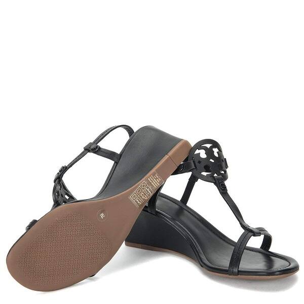 Tory Burch Womens Miller Wedge Leather Open Toe Casual T Strap Sandals Overstock 25692710 Patti wedge in royal tan leather patti wedge in bleach leather miller thong sandal in coconut brown leather miller thong. brooklyn