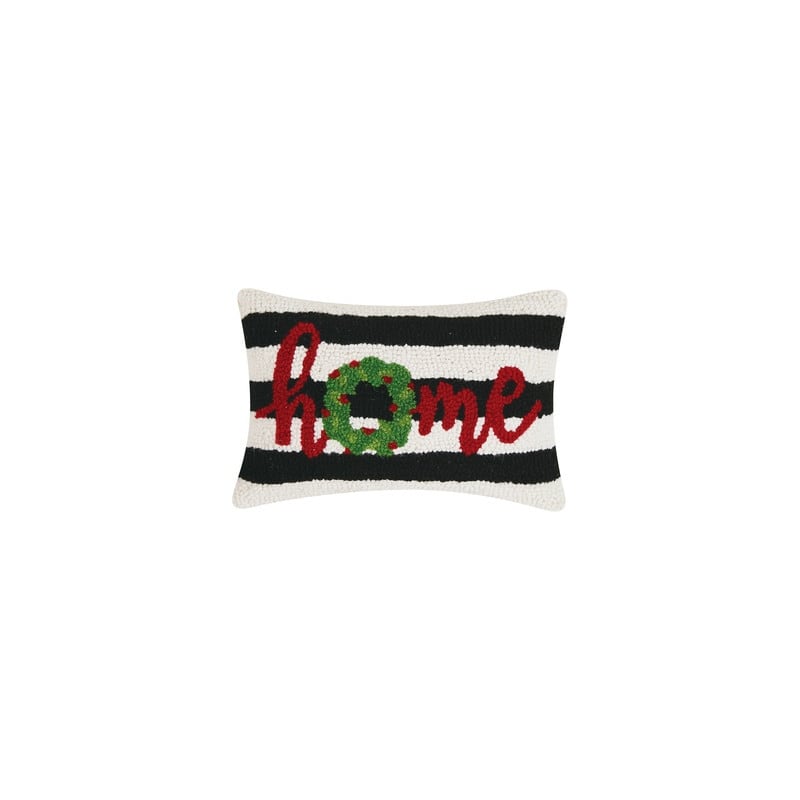 Black and White Holiday Home Hook Pillow - Multi - Specialty - Quotes & Sayings