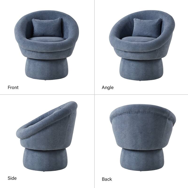 Patti Modern Upholstered Swivel Barrel Chair Set by HULALA HOME