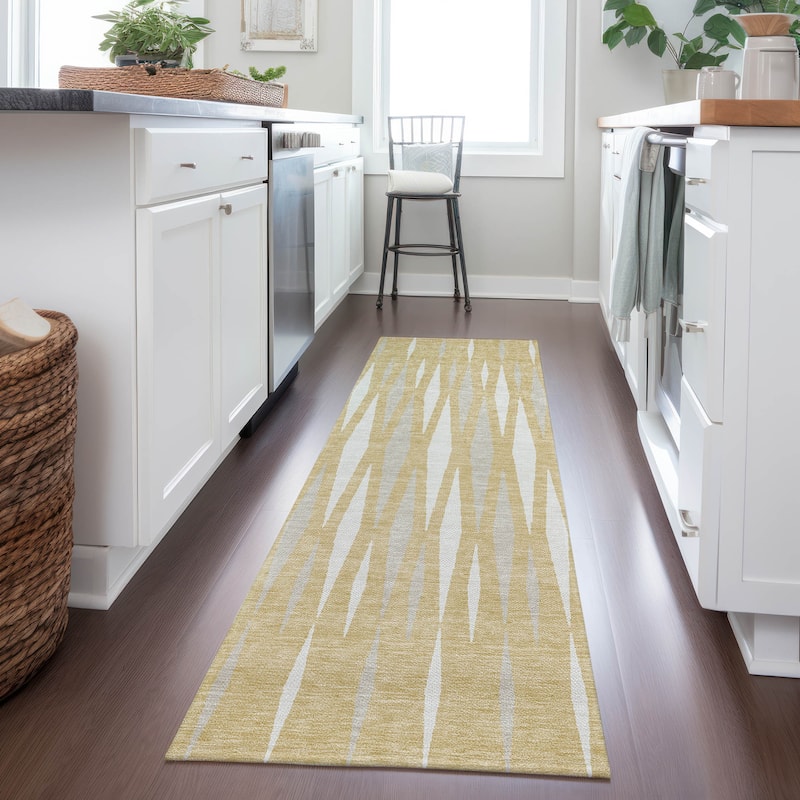 Machine Washable Indoor/ Outdoor Chantille Mosaic Contemporary Rug