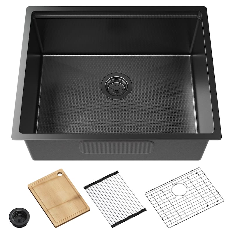 Undermount Stainless Steel Kitchen Sink -Black-Single Bowl