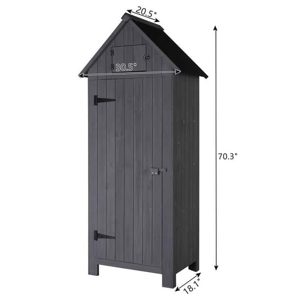dimension image slide 3 of 4, Single Door Wooden Garden Storage Shed