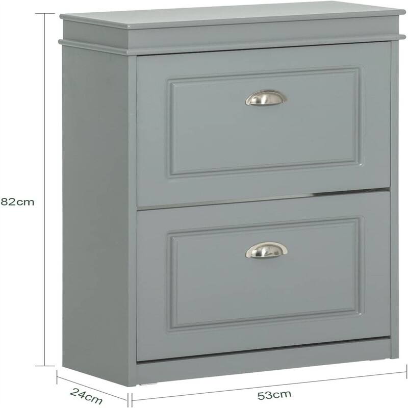 Black Shoe Cabinet with 3 Flip Drawers