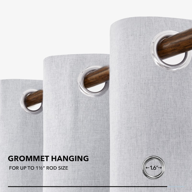 Deconovo Faux Linen Total Blackout Grommet Curtain (2 Panels)