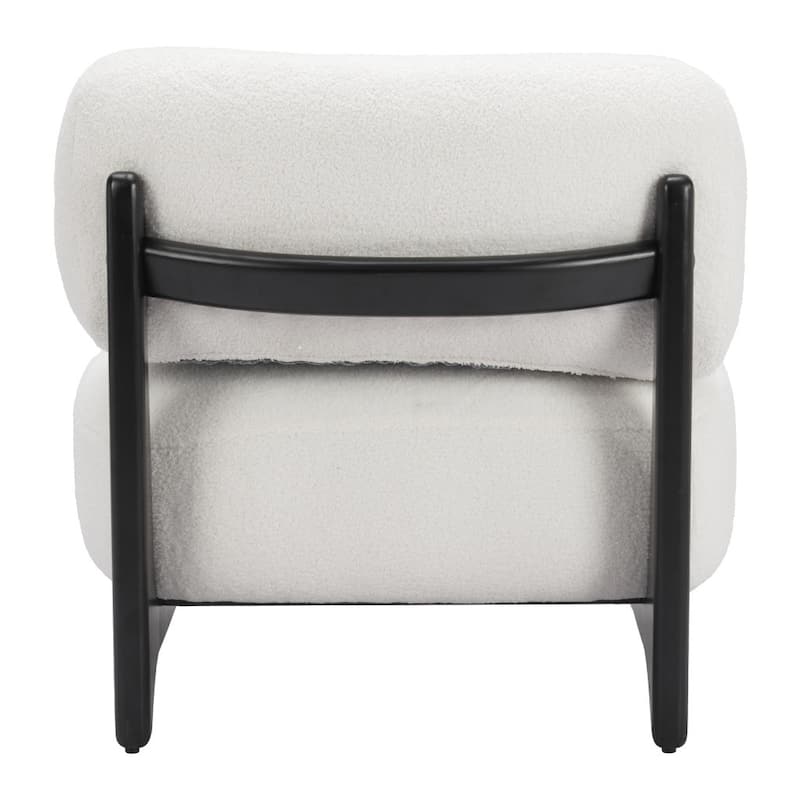 HomeRoots 30" White And Black Sherpa And Upholstered Side Chair - 30' X '27.6' X '31