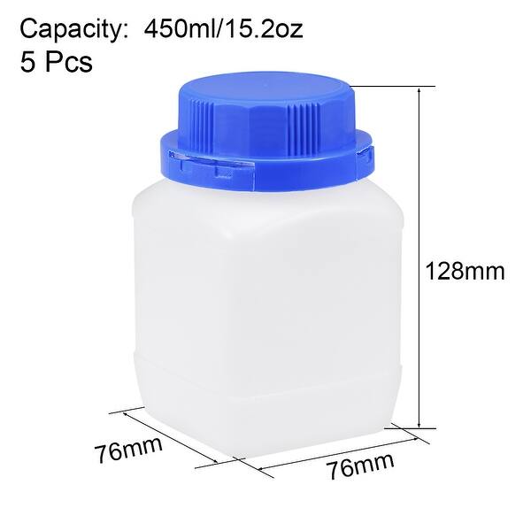 Reagents Storage Containers 5x Plastic Lab Reagent Bottle Sample Sealing Liquid Storage Container ...