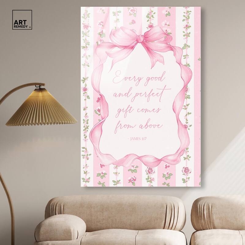 Good and Perfect Gift Bow Acrylic by Art Remedy, Ready to Hang