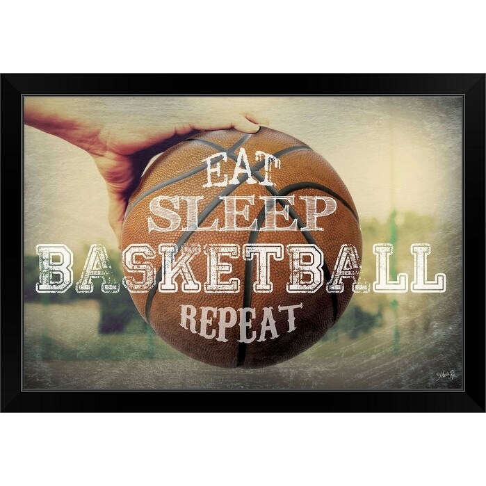 Shop Eat Sleep Basketball Repeat Black Framed Print On Sale