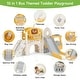 preview thumbnail 10 of 28, 10 in 1 Toddler Slide, Baby Climber Slide Indoor Playground with Bus Theme Playhouse, Basketball Hoop, Telescope, Soccer
