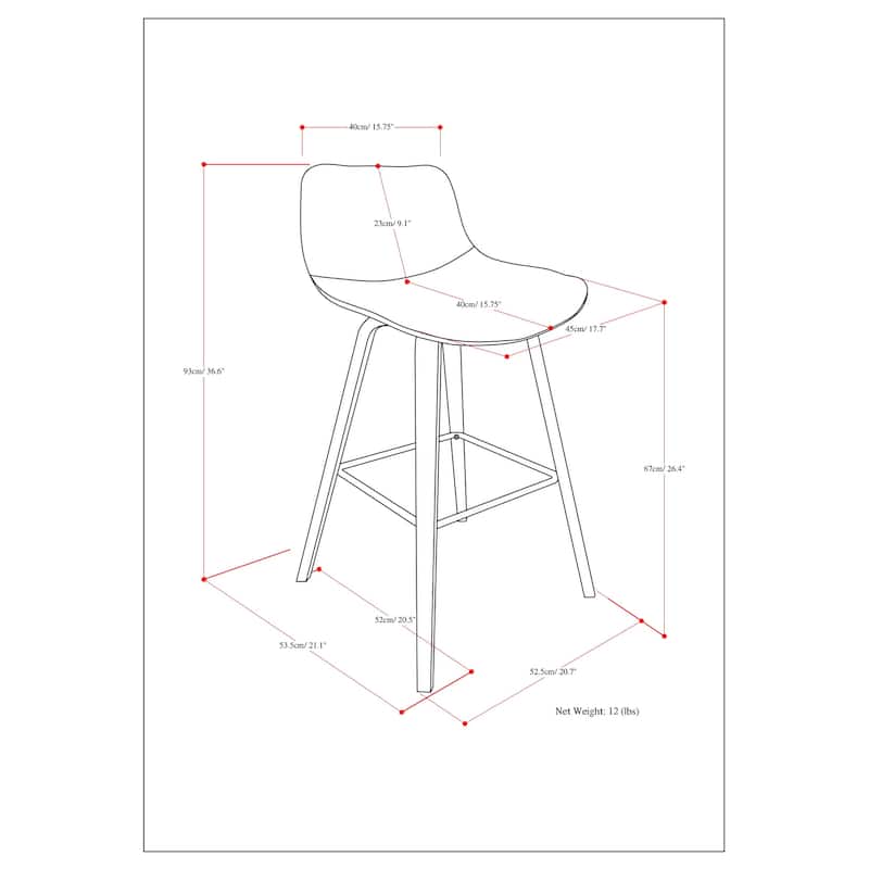 WYNDENHALL Cacey Mid Century Modern Bentwood Counter Height Stool (Set of 2) - 20.7'' x 21.1'' x 36.6