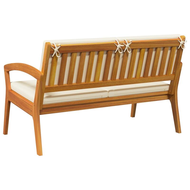 vidaXL Garden Bench with Cushions 115x70x72 cm Solid Wood Acacia - 27.6 x 45.3 x 28.3