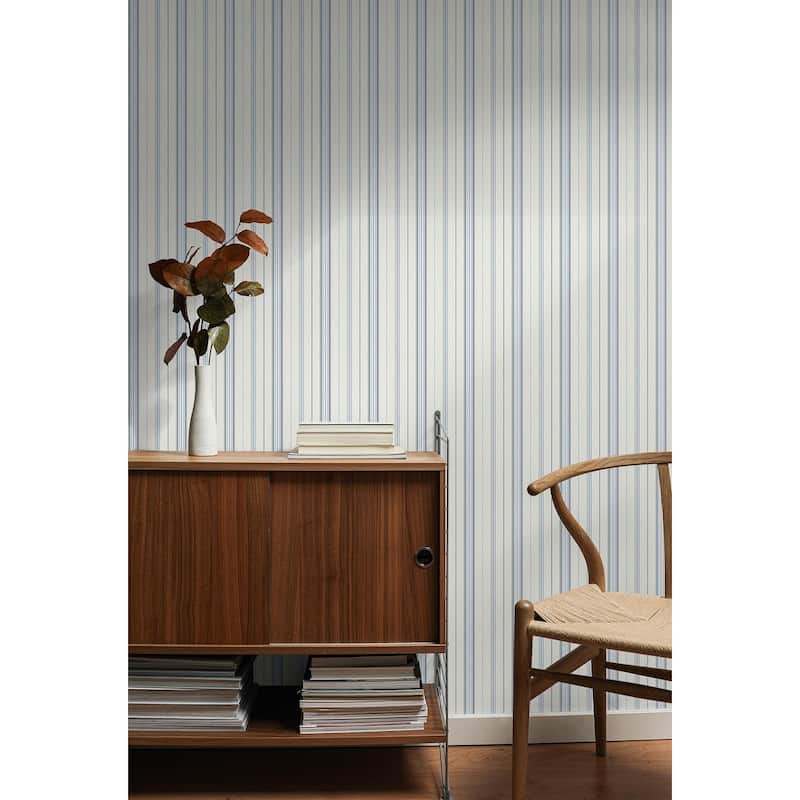 Seabrook Designs Chantilly French Stripe Unpasted Wallpaper