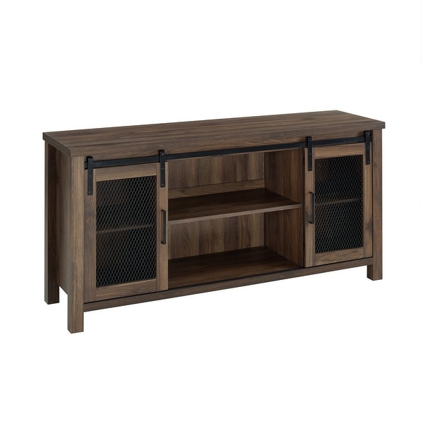 Delacora WE-BD58SMD 58" Wide Laminate and Metal Media Cabinet with Sliding Mesh Doors
