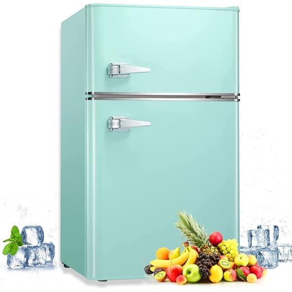 slide 2 of 18, 3.2 CU FT Compact Mini Refrigerator Separate Freezer, Small Fridge