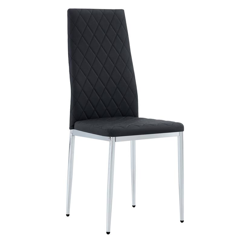 Modern Style Dining Chairs Set of 4 in Black, Essential for Minimalist Homes.Meeting Family Dining Needs,PU Material Sea