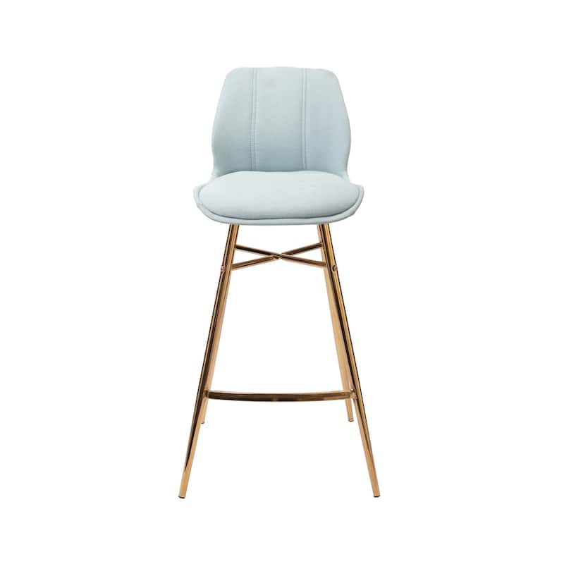 Porthos Home Cala Bar Stools Set of 2, Velvet Upholstery, Gold Chrome Legs