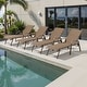 preview thumbnail 65 of 81, Outdoor Patio Lounger Aluminum Adjustable Chaise Lounge Chairs with Arms (Set of 2/4) - See Picture Brown, 4PCS