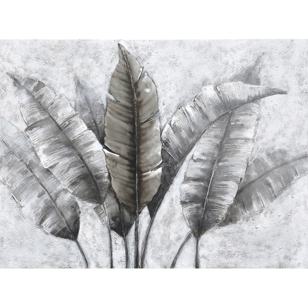 slide 1 of 2, Varaluz Banana Leaf Mixed-Media Canvas Wall Art