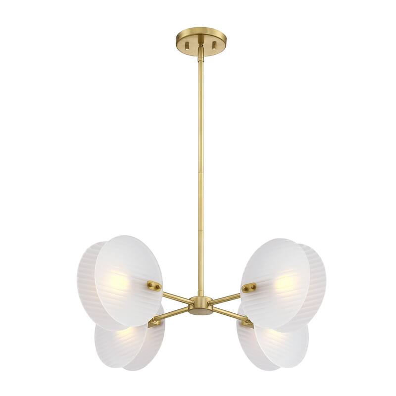 Sky Fall 4-Light Brushed Gold Contemporary Geometric Chandelier for Dining Rooms - 28