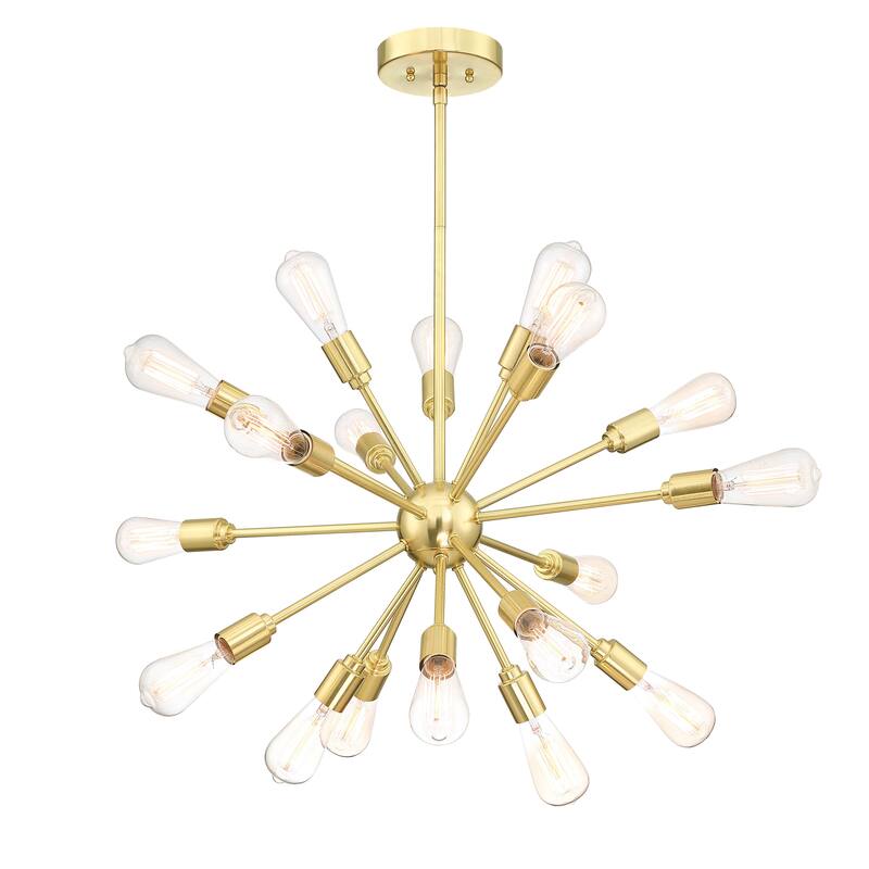 18-Light Chrome Metal Sputnik Chandelier