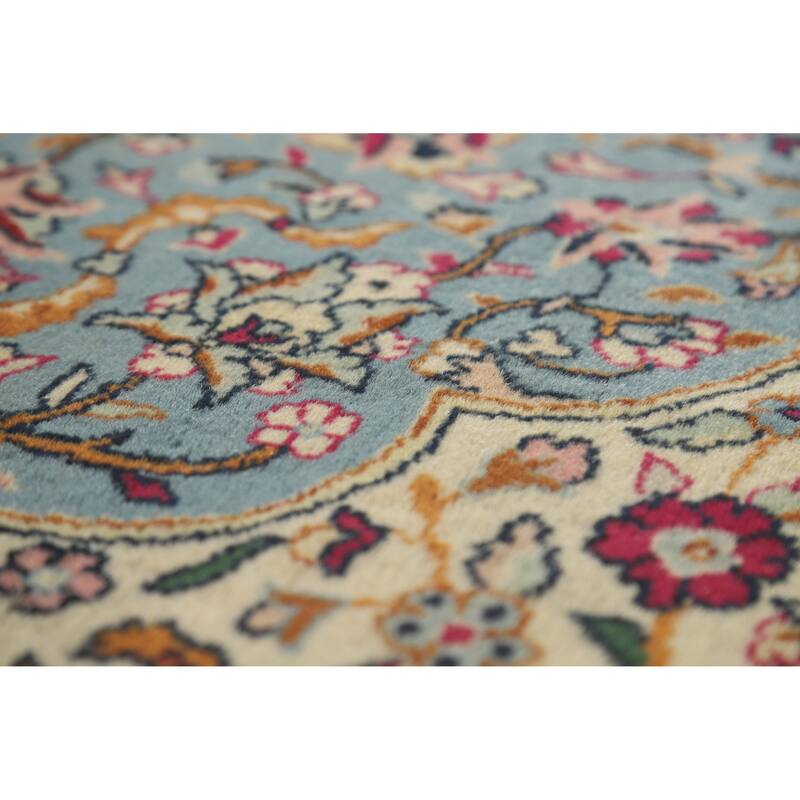 Hand Knotted Oriental 100% Wool Carpet Traditional Floral Beige & Ivories Tabriz Area Rug - 12' 3'' X 8' 1''