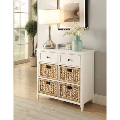 Flavius Console Table With 6 Drawers, White
