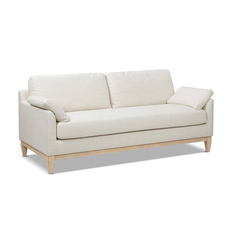 Pasadena 75.5" Velvet Modern Farmhouse Loose Pillow-Back Sofa