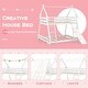 preview thumbnail 12 of 19, Twin Over Queen Bunk Bed Wooden Kids Bed with Climbing Nets and Ramp