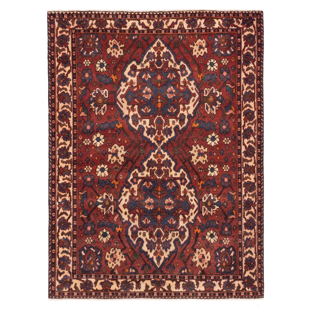 ECARPETGALLERY Hand-knotted Anadol Dark Red Wool Rug - 5'3 x 6'11