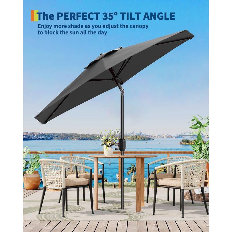 Coromose 7.5FT Patio Umbrella Outdoor, 6 Sturdy Ribs UV Protection,for Deck Poolside Backyard